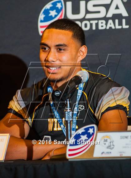 Thumbnail 1 in USA Football/MaxPreps Media Day @ SF 49ers facility photogallery.