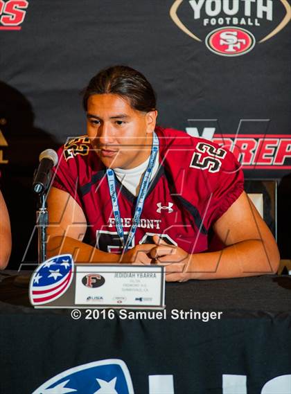 Thumbnail 3 in USA Football/MaxPreps Media Day @ SF 49ers facility photogallery.