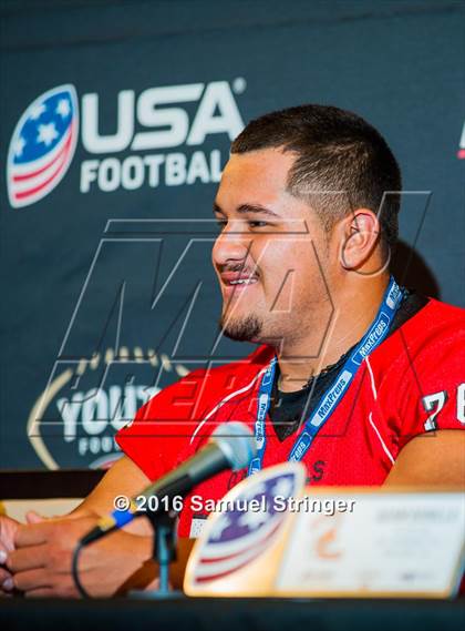 Thumbnail 2 in USA Football/MaxPreps Media Day @ SF 49ers facility photogallery.