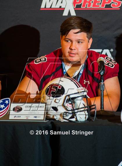 Thumbnail 1 in USA Football/MaxPreps Media Day @ SF 49ers facility photogallery.