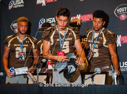 Thumbnail 1 in USA Football/MaxPreps Media Day @ SF 49ers facility photogallery.