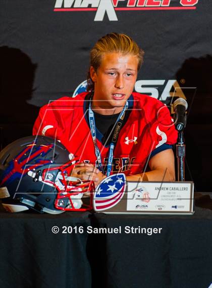 Thumbnail 1 in USA Football/MaxPreps Media Day @ SF 49ers facility photogallery.