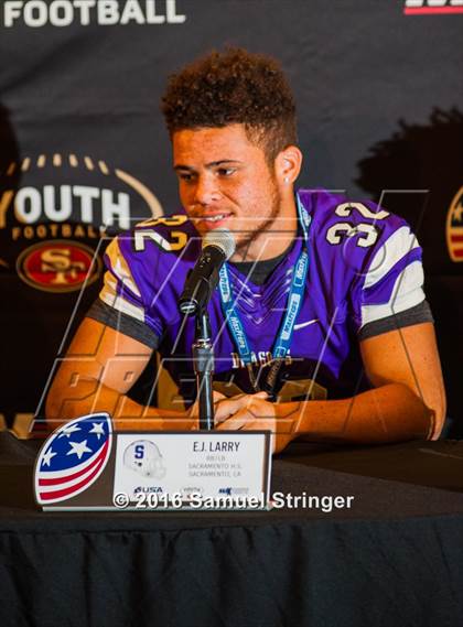 Thumbnail 3 in USA Football/MaxPreps Media Day @ SF 49ers facility photogallery.