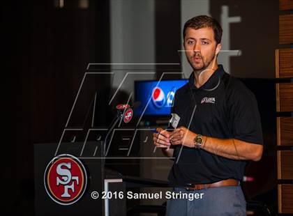 Thumbnail 1 in USA Football/MaxPreps Media Day @ SF 49ers facility photogallery.