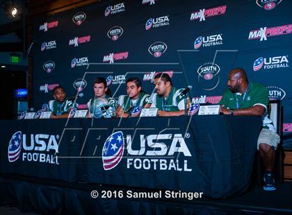 Thumbnail 1 in USA Football/MaxPreps Media Day @ SF 49ers facility photogallery.