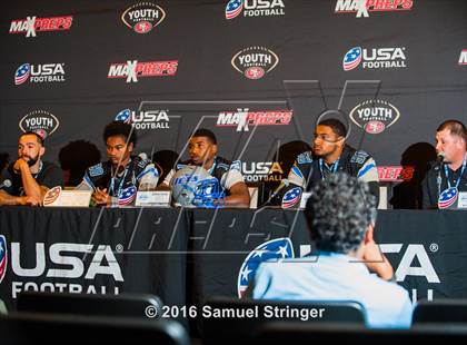 Thumbnail 1 in USA Football/MaxPreps Media Day @ SF 49ers facility photogallery.