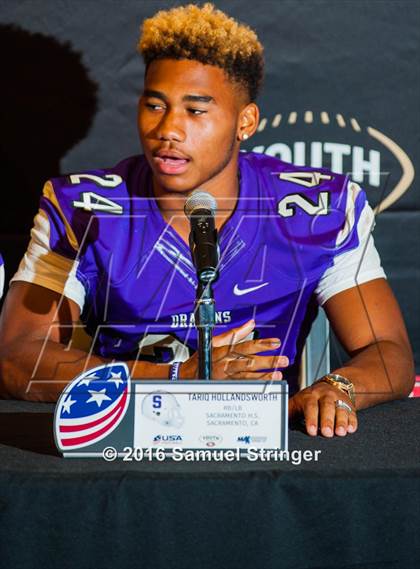 Thumbnail 1 in USA Football/MaxPreps Media Day @ SF 49ers facility photogallery.