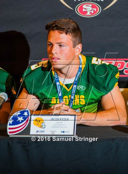 Thumbnail 1 in USA Football/MaxPreps Media Day @ SF 49ers facility photogallery.