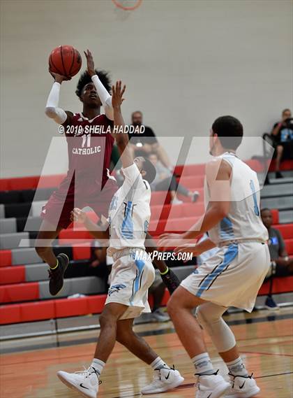 Thumbnail 3 in Santa Fe Catholic vs Nature Coast Tech (Sun Bash Tournament) photogallery.