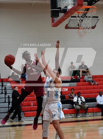 Thumbnail 3 in Santa Fe Catholic vs Nature Coast Tech (Sun Bash Tournament) photogallery.