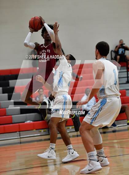 Thumbnail 2 in Santa Fe Catholic vs Nature Coast Tech (Sun Bash Tournament) photogallery.