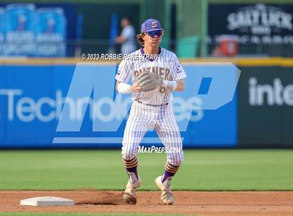 Thumbnail 2 in Shiner vs. New Home (UIL 2A Baseball State Semifinal) photogallery.