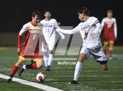 Thumbnail 2 in Chaminade vs St. John the Baptist (Semifinals @ St. Anthony's) Nov 12, 2020 photogallery.