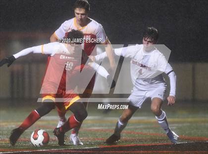 Thumbnail 3 in Chaminade vs St. John the Baptist (Semifinals @ St. Anthony's) Nov 12, 2020 photogallery.