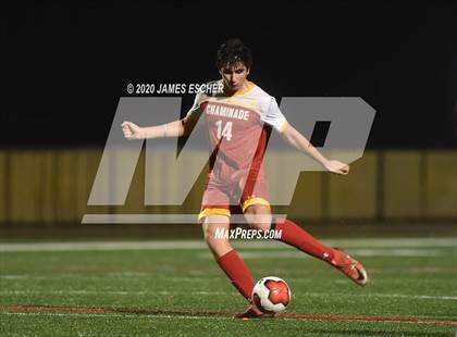 Thumbnail 2 in Chaminade vs St. John the Baptist (Semifinals @ St. Anthony's) Nov 12, 2020 photogallery.