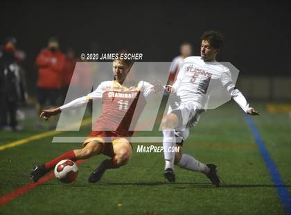 Thumbnail 1 in Chaminade vs St. John the Baptist (Semifinals @ St. Anthony's) Nov 12, 2020 photogallery.