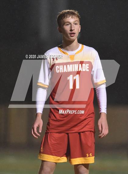 Thumbnail 2 in Chaminade vs St. John the Baptist (Semifinals @ St. Anthony's) Nov 12, 2020 photogallery.