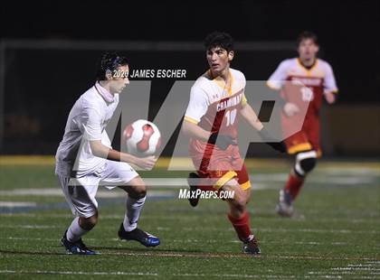 Thumbnail 2 in Chaminade vs St. John the Baptist (Semifinals @ St. Anthony's) Nov 12, 2020 photogallery.