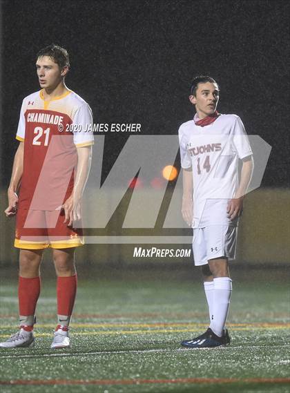 Thumbnail 2 in Chaminade vs St. John the Baptist (Semifinals @ St. Anthony's) Nov 12, 2020 photogallery.