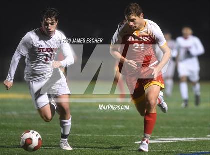 Thumbnail 2 in Chaminade vs St. John the Baptist (Semifinals @ St. Anthony's) Nov 12, 2020 photogallery.