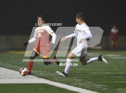 Thumbnail 1 in Chaminade vs St. John the Baptist (Semifinals @ St. Anthony's) Nov 12, 2020 photogallery.