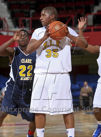Thumbnail 1 in Clark Academy vs Martin Luther King, Jr. (Section 1 Class D Semifinal) photogallery.