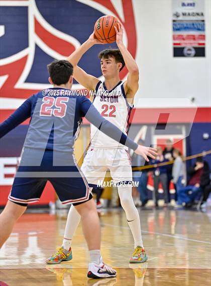 Thumbnail 1 in Blue River Valley vs. Seton Catholic (IHSAA 1A Section 56 First Round) photogallery.