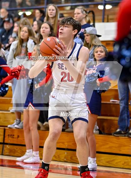 Thumbnail 1 in Blue River Valley vs. Seton Catholic (IHSAA 1A Section 56 First Round) photogallery.