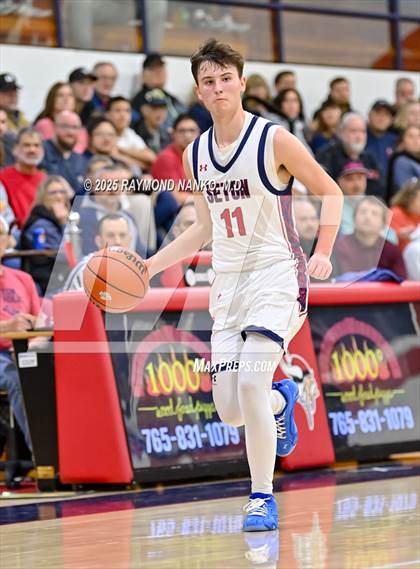 Thumbnail 1 in Blue River Valley vs. Seton Catholic (IHSAA 1A Section 56 First Round) photogallery.