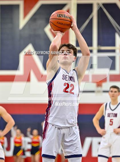Thumbnail 1 in Blue River Valley vs. Seton Catholic (IHSAA 1A Section 56 First Round) photogallery.