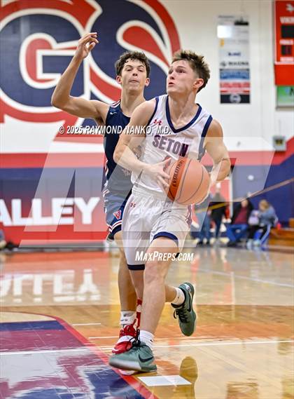 Thumbnail 2 in Blue River Valley vs. Seton Catholic (IHSAA 1A Section 56 First Round) photogallery.
