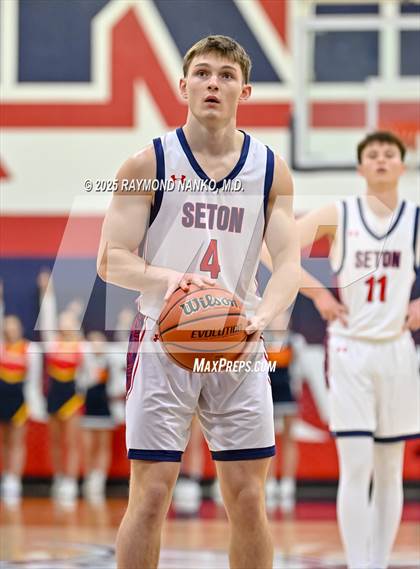 Thumbnail 1 in Blue River Valley vs. Seton Catholic (IHSAA 1A Section 56 First Round) photogallery.
