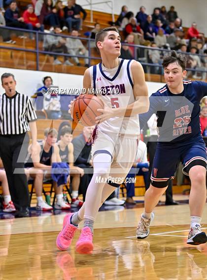 Thumbnail 3 in Blue River Valley vs. Seton Catholic (IHSAA 1A Section 56 First Round) photogallery.