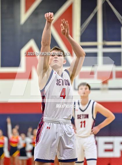 Thumbnail 3 in Blue River Valley vs. Seton Catholic (IHSAA 1A Section 56 First Round) photogallery.