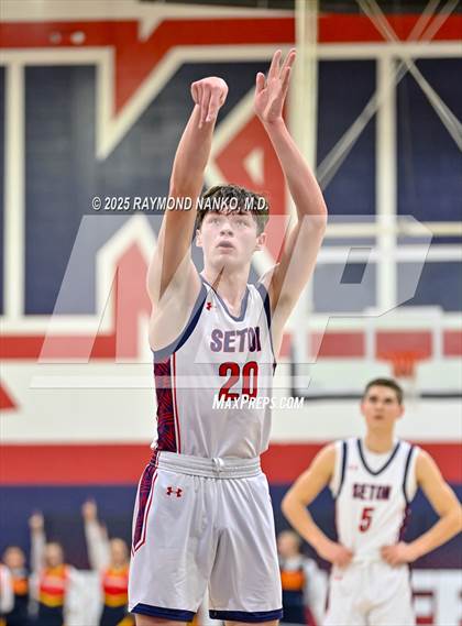 Thumbnail 3 in Blue River Valley vs. Seton Catholic (IHSAA 1A Section 56 First Round) photogallery.