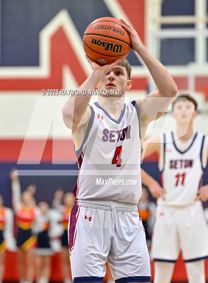 Thumbnail 2 in Blue River Valley vs. Seton Catholic (IHSAA 1A Section 56 First Round) photogallery.