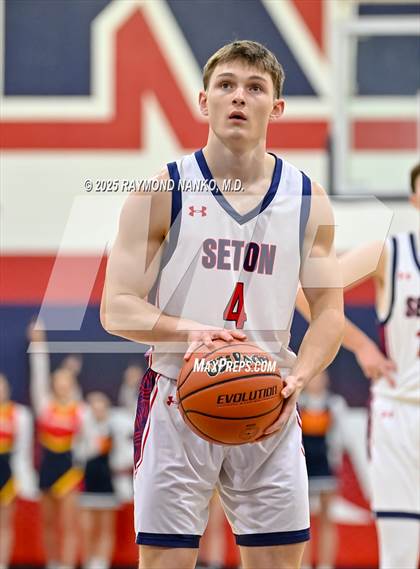 Thumbnail 1 in Blue River Valley vs. Seton Catholic (IHSAA 1A Section 56 First Round) photogallery.
