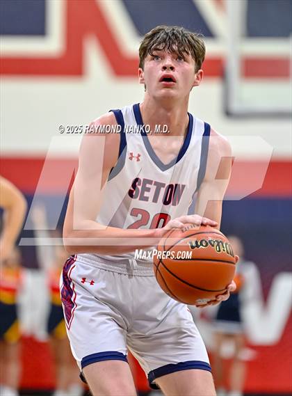 Thumbnail 1 in Blue River Valley vs. Seton Catholic (IHSAA 1A Section 56 First Round) photogallery.