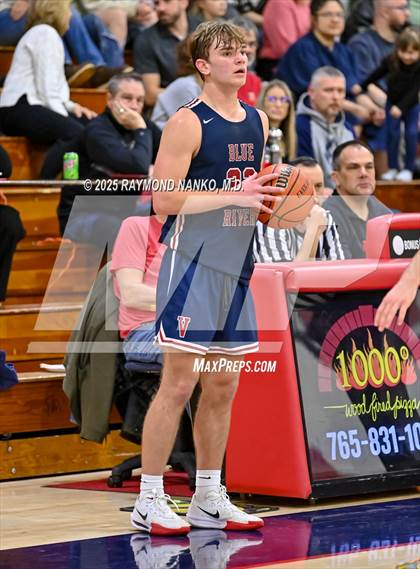 Thumbnail 1 in Blue River Valley vs. Seton Catholic (IHSAA 1A Section 56 First Round) photogallery.