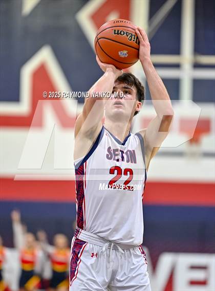 Thumbnail 3 in Blue River Valley vs. Seton Catholic (IHSAA 1A Section 56 First Round) photogallery.