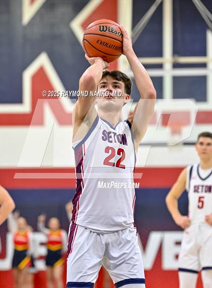 Thumbnail 3 in Blue River Valley vs. Seton Catholic (IHSAA 1A Section 56 First Round) photogallery.