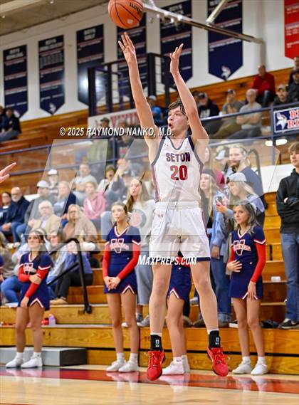 Thumbnail 1 in Blue River Valley vs. Seton Catholic (IHSAA 1A Section 56 First Round) photogallery.