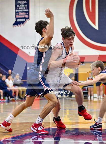 Thumbnail 3 in Blue River Valley vs. Seton Catholic (IHSAA 1A Section 56 First Round) photogallery.
