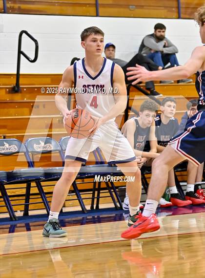 Thumbnail 1 in Blue River Valley vs. Seton Catholic (IHSAA 1A Section 56 First Round) photogallery.