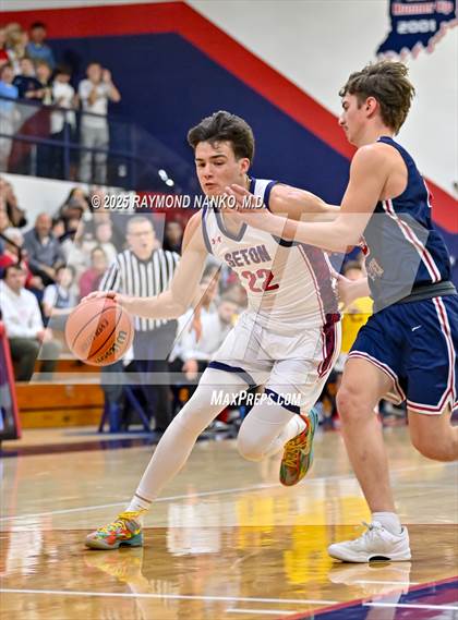 Thumbnail 3 in Blue River Valley vs. Seton Catholic (IHSAA 1A Section 56 First Round) photogallery.