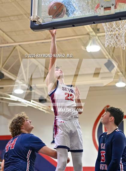 Thumbnail 3 in Blue River Valley vs. Seton Catholic (IHSAA 1A Section 56 First Round) photogallery.