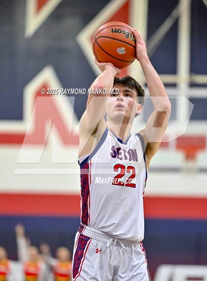Thumbnail 1 in Blue River Valley vs. Seton Catholic (IHSAA 1A Section 56 First Round) photogallery.
