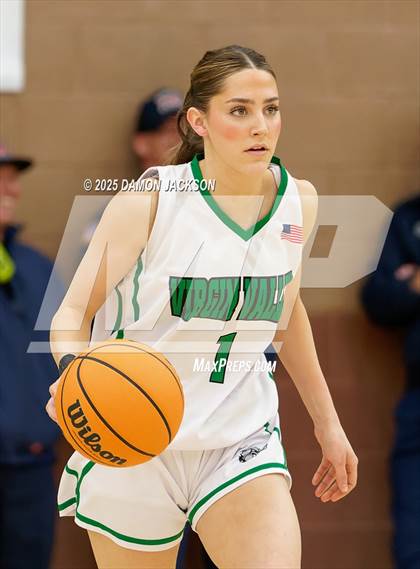 Thumbnail 2 in Pahrump Valley vs Virgin Valley (2025 NIAA Girls Basketball Quarter Finals) photogallery.