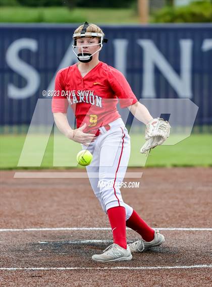 Thumbnail 2 in Indianola vs Marion (Xavier Softball Classic) photogallery.