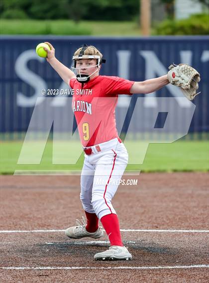 Thumbnail 3 in Indianola vs Marion (Xavier Softball Classic) photogallery.